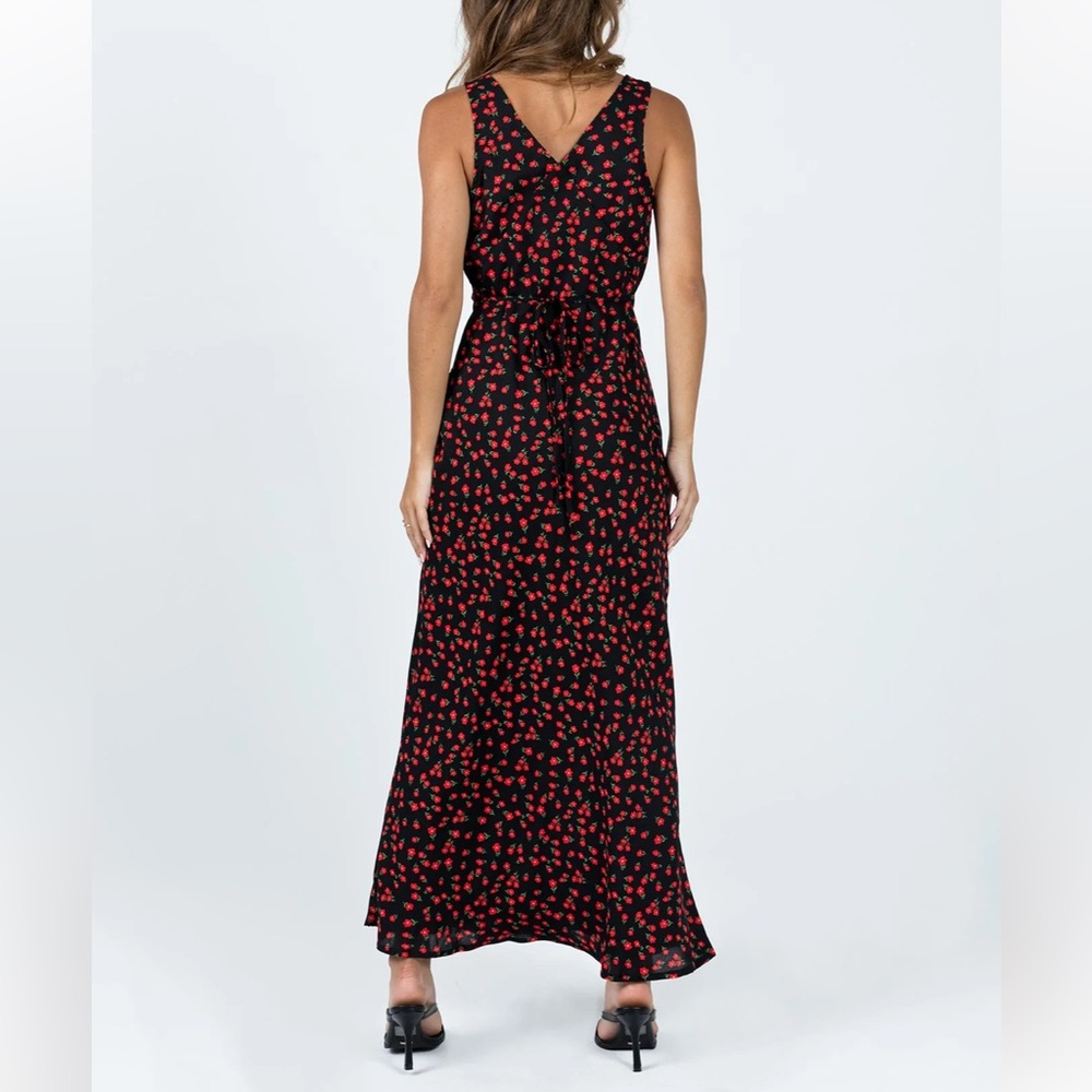 NWT PRINCESS POLLY- Nellie Maxi Dress Black/Red Floral - Picture 4 of 7